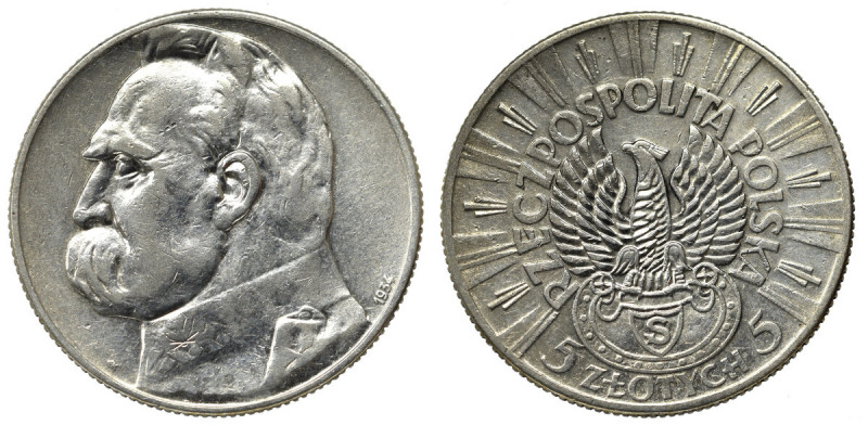 II Republic of Poland, 5 zloty 1934 Riffle Eagle Ładny egzemplarz z obustronną, ...