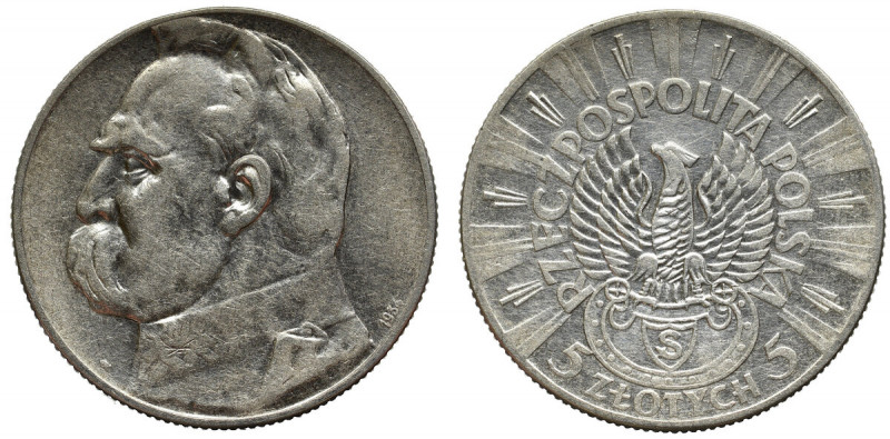 II Republic of Poland, 5 zloty 1934 Riffle Eagle Ładny egzemplarz z delikatną pa...