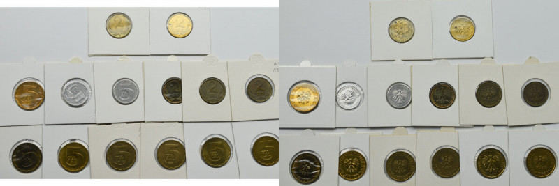 PRL, Zestaw monet o nominale 2 i 5 złotych lata 1975 - 1990 (14 egzemplarzy) Zes...