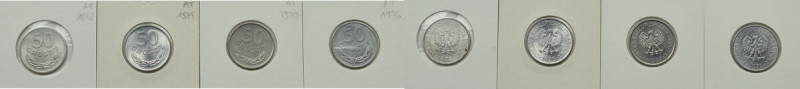PRL, Zestaw monet o nominale 50 groszy lata 1972-1977 (4 egzemplarze) Zestaw mon...