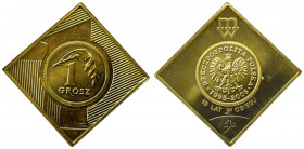 III RP, 2 groschen clip '10 years in circulation'