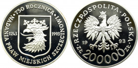 III Rzeczpospolita, 200 000 złotych 1993 750 Rocznica Nadania Praw Miejskich Szczecinowi