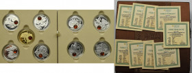 Zestaw 9 monet 1$ - seria Szlak Bursztynowy + certyfikaty