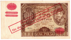Generalne Gubernatorstwo, 100 złotych 1934 (1939) z nadrukiem, Kolekcja Lucow