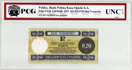 Pewex, Bon Towarowy, 20 centów 1979 - PCG UNC Det.