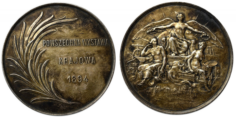 Polska, Medal nagrodowy Powszechnej Wystawy Krajowej we Lwowie, 1894 - srebro Pi...