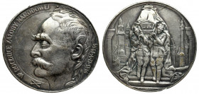 II RP, Medal na rocznicę śmierci Józefa Piłsudskiego, 1936 - odlew w białym metalu