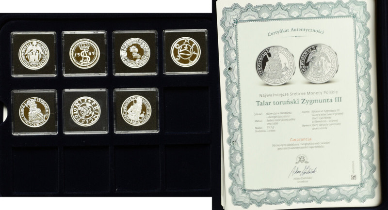 Zestaw medali Najważniejsze srebrne monety polskie - srebro 108,5 g Ag.999 
Gra...