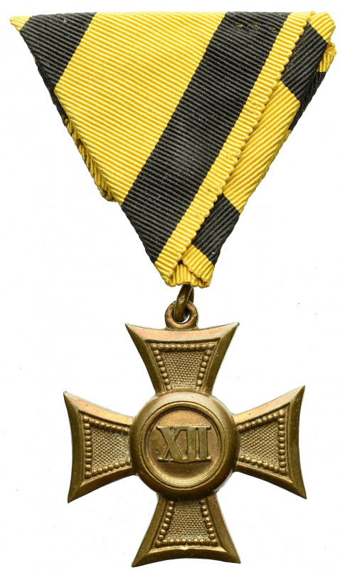 Austro-Hungaria, Medal for 12 years of service Ładny egzemplarz. Wstążka lekko z...