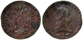 Austria, Franz II, 6 kreuzer 1800