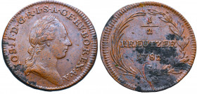 Austria, 1/2 kreuzer 1782