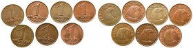 Austria, set 1 groschen 1925-1937 (7 pcs)