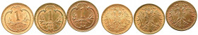 Austria, set 1 heller 1894 - 1902 (3 pcs)
