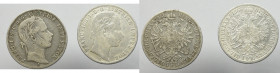 Austria-Hungary 1 florin set 1861 and 1863
