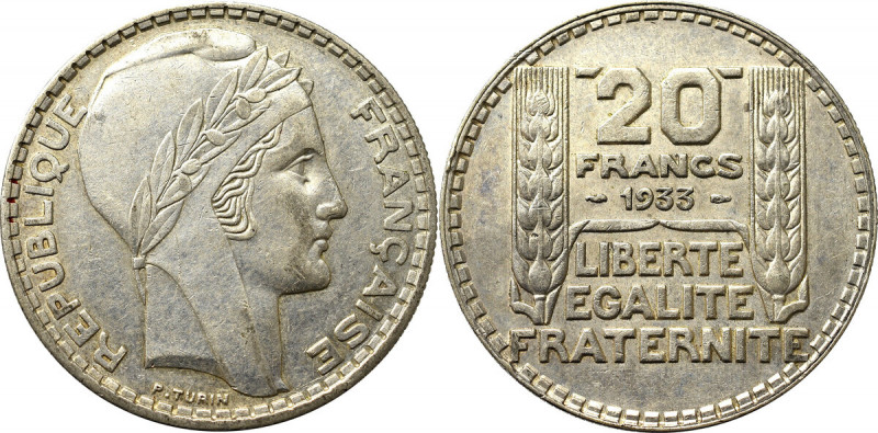 France, lot 10-20 francs 1938-1967 Ładne egzemplarze. Patyna. Srebro .680 o wadz...