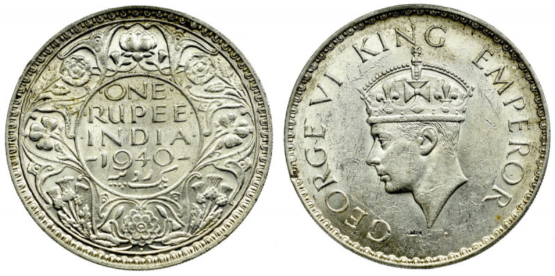 Indie, 1 Rupia, 1940 Miły dla oka egzemplarz. 
Grade: XF+ 

More photos and f...