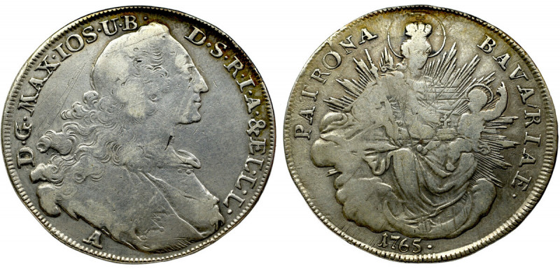 Niemcy, Bawaria, Maksymilian III Józef, talar 1765 A, Amberg Obiegowy, w pełni c...