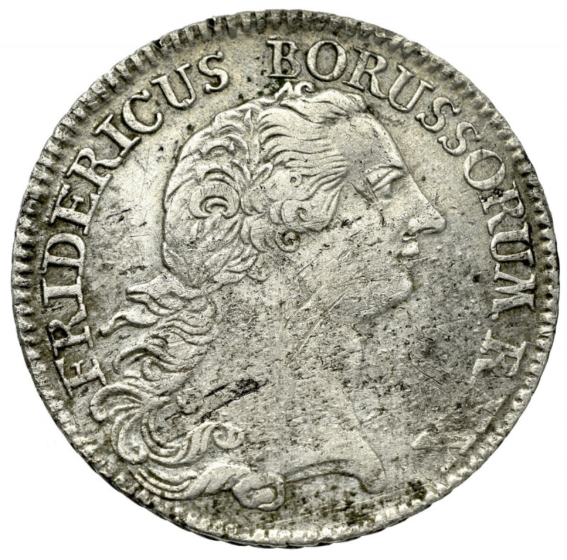 Niemcy, Prusy, Frederick II, 1/3 thaler 1773 Poprawny lekko połyskowy w pełni cz...