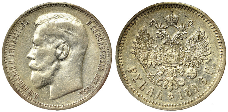 Russia, Nicholas II, Coronation rouble 1896 Ładny egzemplarz rubla koronacyjnego...