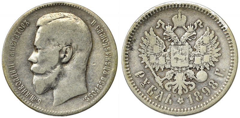 Russia, Nicholas II, Rouble 1898 Obiegowy egzemplarz, patyna.&nbsp; Reference: B...