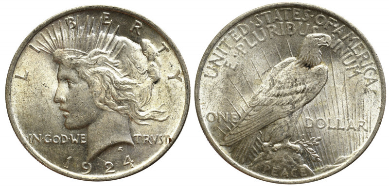 USA, 1 dollar 1922 'Peace dollar' Piękny połyskowy egzemplarz. Srebro .900. 
Gr...