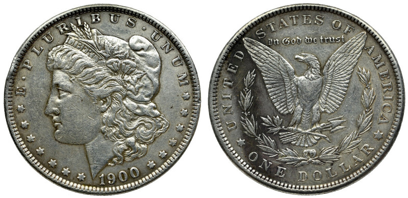 USA, Morgan dollar 1900 Atrakcyjny egzemplarz, mikroryski. Patyna nalot.&nbsp; ...