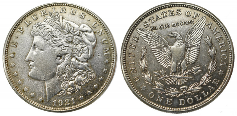 USA, Morgan dollar 1921 S Bardzo ładny czytelny egzemplarz. 
Grade: VF+ 

USA...