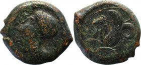 Sycylia, Syrakuzy, Litra brązowa 409-395 p.n.e - hippokamp