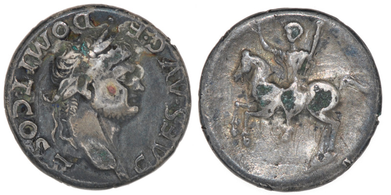 Roman Imperial. Domitian. As Caesar, AD 69-81. AR Denarius (17mm, 2.93 g). Rome ...