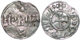 Belgium. Brussels. Ludovicus. Ca 1000-1030s. AR Denar (19mm, 1.06g). Brussels mint(?). IRIBSII, cross above and below / +IVDOVVIVSIMP, cross. Ilisch 2...