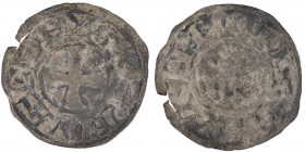 France, Feudal. Berri-Gien. Geoffrey II or III of Donzy. 1120-1160. AR denier (19mm, 0.80 g). Cross pattée; S in second quarter / Fulk monogram. Duple...
