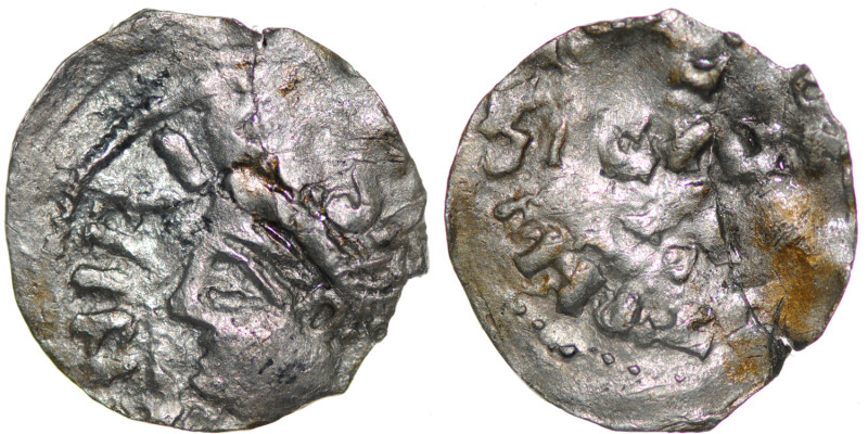 Germany. Aachen. Heinrich II. 1002-1014. AR Denar (18mm, 1.00g). Aachen mint. [_...