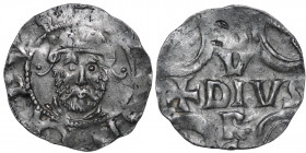 Germany. Duisburg. Konrad II 1024-1039. AR Denar (18mm, 1.24g). Duisburg mint. [+CHVON]RADVS, short bearded crowned head facing / +DIVS [B]VRG, cross ...