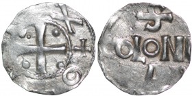 Germany. Cologne. Otto III 983-1002. AR Denar (16mm, 1.51). Cologne mint. + OT[TO + RE]X, cross with pellets in each angle / S / COLONI[I] / A, Cologn...