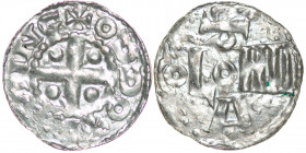 Germany. Soest. 11th century. AR Denar (18mm, 0.96). Cologne mint. +ODDO+[IVI]PING, cross with pellets in each angle / S / COLONI[I] / A, Cologne mono...