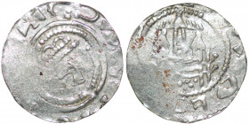 Germany. Archdiocese of Magdeburg. Anonym 11 century. AR Denar (19mm, 0.88g). Bust facing left / Wall, behind three towers. Dbg. 1575; Kilger Mg B 2:2...