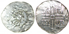 Germany. Hermann von Kalvelage 1020-1051. AR Denar (19mm, 0.71g). Emden mint. [+HE]RE[MON], diademed bust right / +A-HN-TH-OH, in two lines across fie...