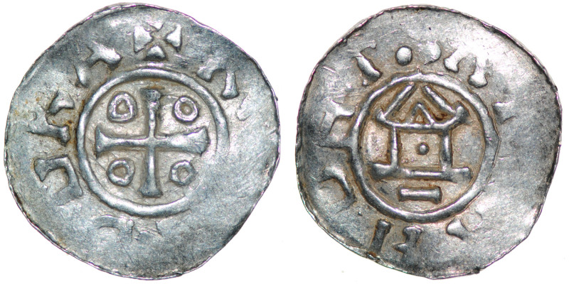 Germany. Duchy of Saxony. Otto III 983-1002. AR Denar (19mm, 1.29g). [+]DGRA+R[E...