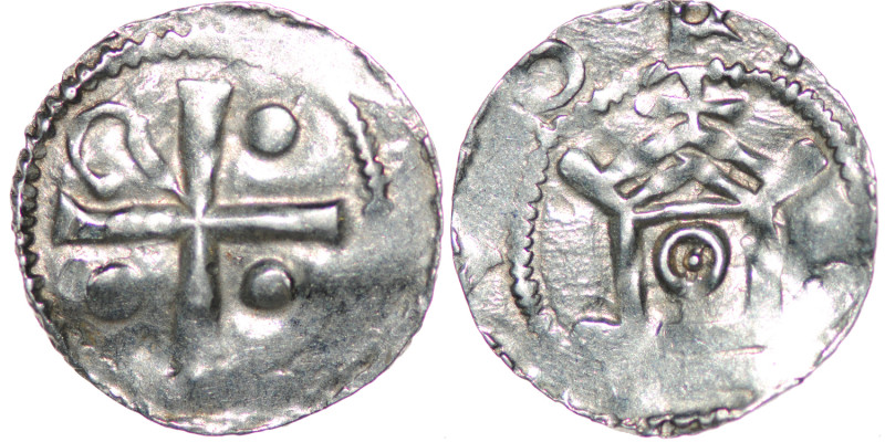 Germany. Duchy of Saxony. Worms. Otto III 983-1002. AR Denar (15.5mm, 0.91g). Cr...