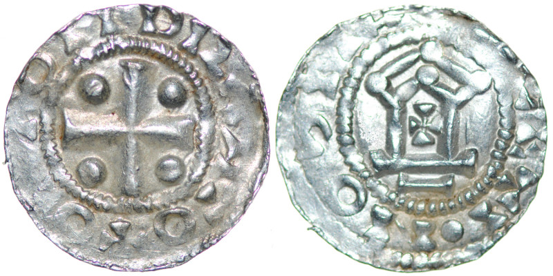Germany. Mainz. Otto III 983-1002. AR Denar (18.5mm, 1.61g). Mainz mint. Cross w...
