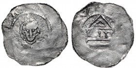 Germany. Duchy of Bavaria. Augsburg. Anonymous ca. 1050-1055. AR Denar (20mm, 1.35g). Augsburg mint. [+SCA MAR]IA, bareheaded bust facing / [A]V[GVSTA...