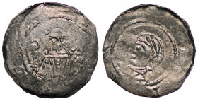 Germany. Duchy of Bavaria. Augsburg. Heinrich IV 1056-1084. AR Denar (18mm, 0.70g). Augsburg mint. [HEINRICH REX], crowned bust facing to right crosie...