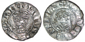 The Netherlands. Groningen. Wilhelm 1054-1076. AR Denar (19mm, 0.63g). HENRICVSRE+, crowned bust facing / +[VV]IIHEINIVS, head right, behind cross wit...