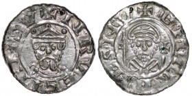 The Netherlands. Groningen. Wilhelm and Heinrich III/IV 1054-1076. AR Denar (18.5mm, 0.62g). +HRVECIRHSV, crowned bust facing / +EHIBIVBSNV, bear head...