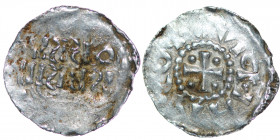 The Netherlands. Friesland. Wichmann III 994-1016. AR Denar (19mm, 0.81g). Uncertain mint in Friesland. EISBISII[S], DOISI[S] in two lines / [V]VIGMAN...