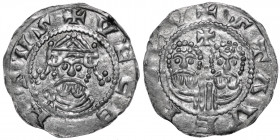 The Netherlands. Friesland. Ekbert II 1068-1077. AR Denar (18mm, 0.57g). Stavoren mint. +VECBERTVS, crowned bearded bust facing / +STAVERONV, two adja...