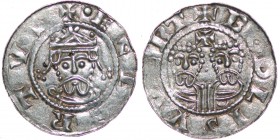The Netherlands. Friesland. Ekbert II 1068-1077. AR Denar (17.5mm, 0.73g). Bolsward mint. +᛫ECBERTVS, crowned bearded bust facing / +BODLISVV[E]RT, tw...