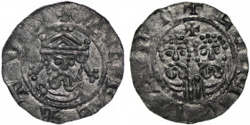 The Netherlands. Friesland. Ekbert II 1068-1077. AR Denar (18mm, 0.60g). Leeuwarden mint. ECBERTVS, crowned bearded bust facing / +LINVVΛRT, two adjac...