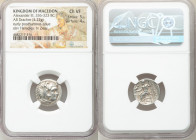MACEDONIAN KINGDOM. Alexander III the Great (336-323 BC). AR drachm (16mm, 4.22 gm, 11h). NGC Choice VF 5/5 - 4/5. Early posthumous issue of Sardes, c...
