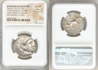 MACEDONIAN KINGDOM. Philip III Arrhidaeus (323-317 BC). AR tetradrachm (27mm, 17.01 gm, 6h). NGC Choice VF 4/5 - 4/5. Babylon II. Seleucus I Nicator a...
